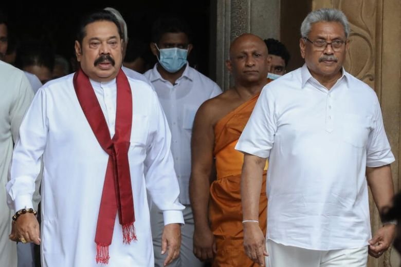 Sri Lanka's newly elected Prime Minister Mahinda Rajapaksa (left) and his younger brother, Sri Lanka's President Gotabaya Rajapaksa.
