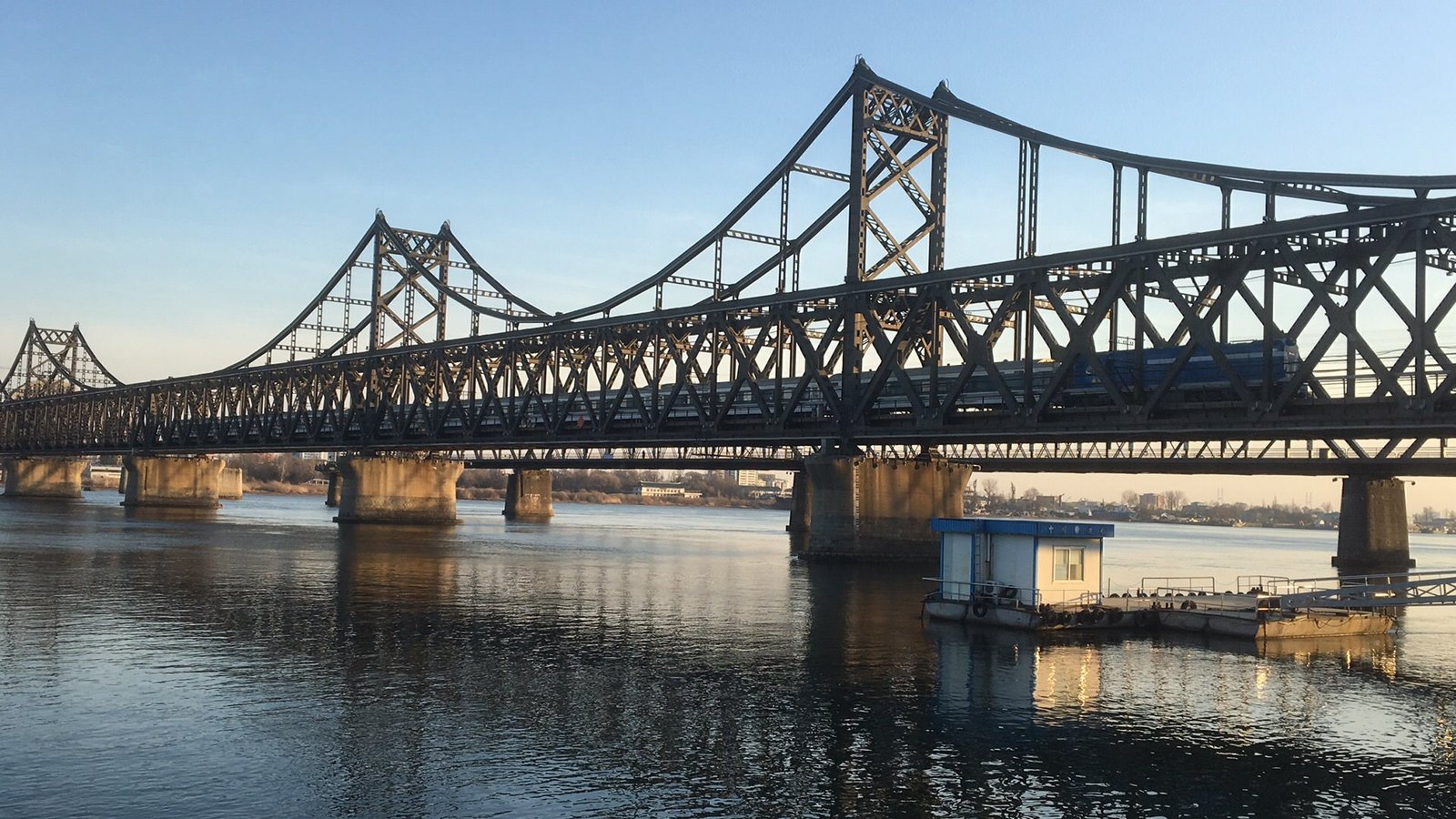 The Sino-North Korean Friendship Bridge, which connects the Chinese city of Dandong with the North Korean city of Sinuiju.