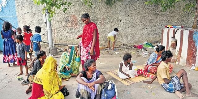 Pavement dwellers who were evicted from near the Egmore railway station have returned to the spot.
