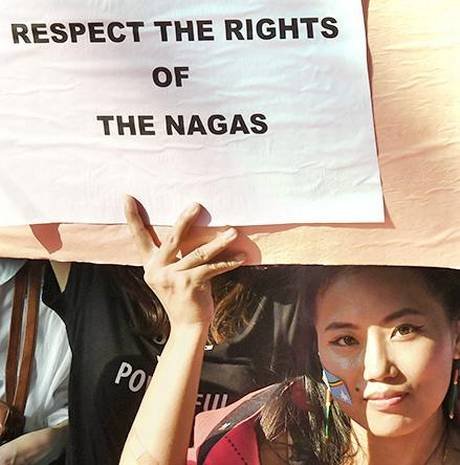 Naga students staging a protest.