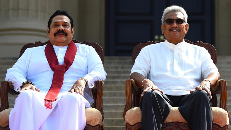 President Gotabaya Rajapaksa, right, has been running the government without a parliament since it was dissolved in March