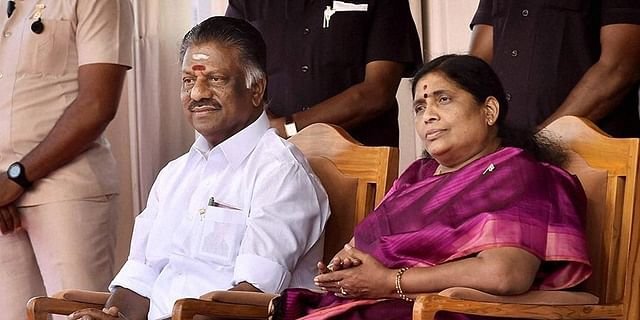 Former Dy CM and AIADMK coordinator O Panneerselvam and his wife Vijayalakshmi