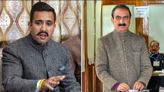 Congress leader Vikramaditya Singh (left) stepped down as a minister in Himachal Pradesh cabinet led by Chief Minister Sukhvinder Singh Sukhu.